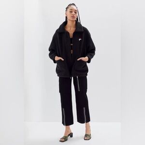 Fila Size L Diana Teddy Sherpa Bomber Style Coat